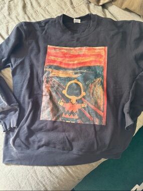 Black Sweatshirt with Charlie Brown Graphic size xl new